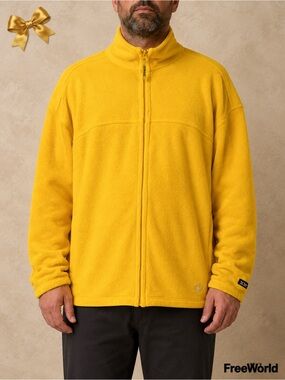 Free World WS Tri Tec 2000 Full Zip Plush OverJacket Marigold Yellow Size Medium